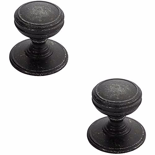 Loops 2 Pack Ringed Tiered Cupboard Door Knobs in Matt Pewter