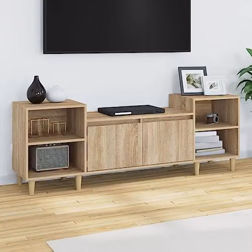 vidaXL Revera TV Cabinet in Brown Matt MDF, W: 160 cm, D: 35 cm, H: 55 cm