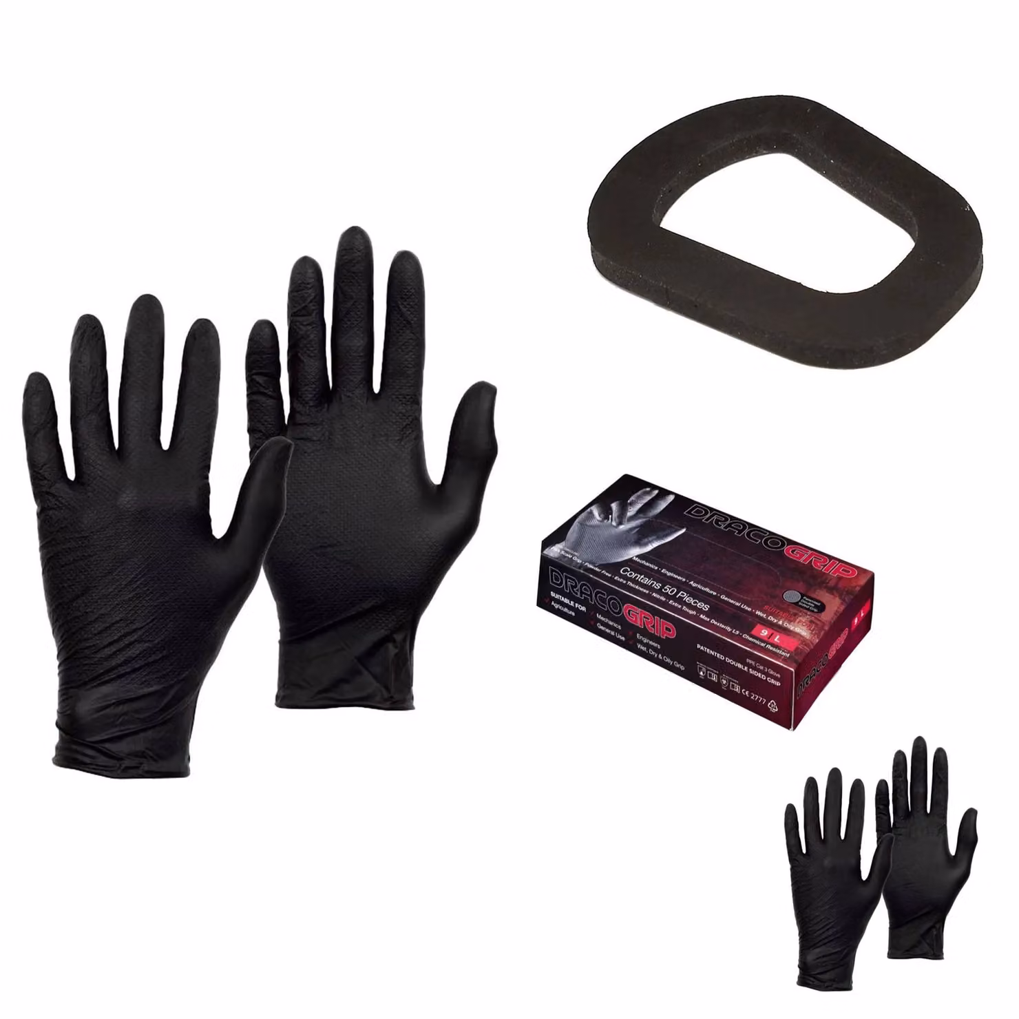 Pegdev Jerry Can Accessory Bundle with Black Nitrile Gloves and Leakproof Rubber Seal Kit – 3