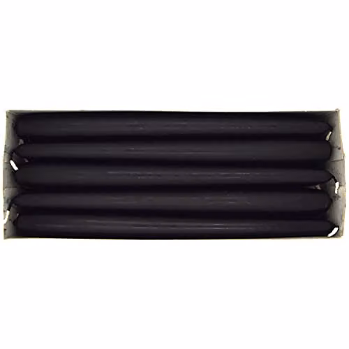 SolaDirect Unscented Tapered Dinner Candles, Pack of 10, Black Matt Finish, 24 cm – 4
