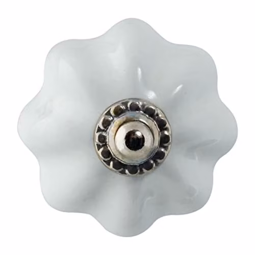 Nicola Spring Polished White Ceramic Cabinet Knobs, Pack of 6