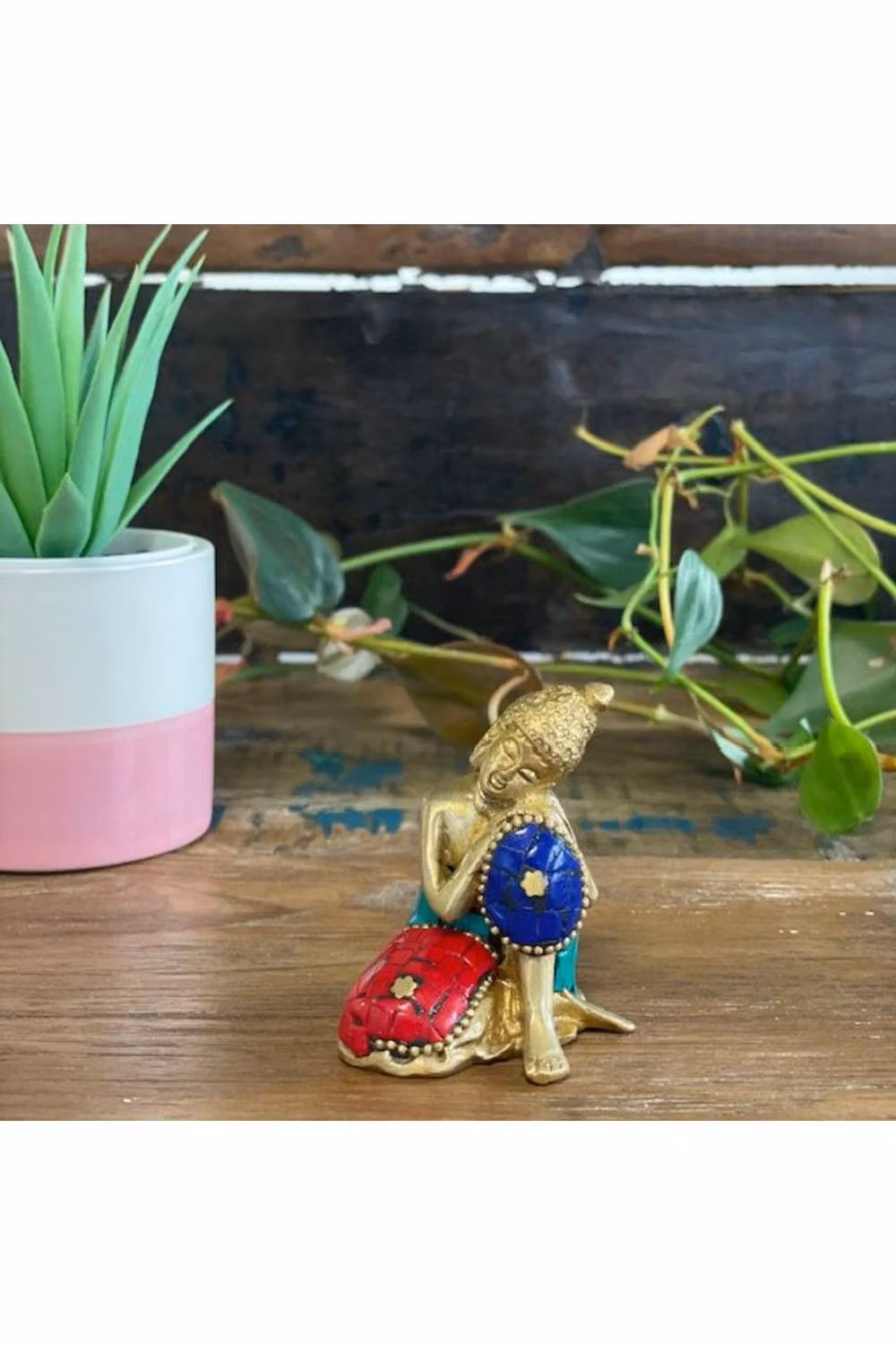 KDMD Gold Metal Buddha Figure Tabletop Decorative Accent, Height: 6.5 cm – 4