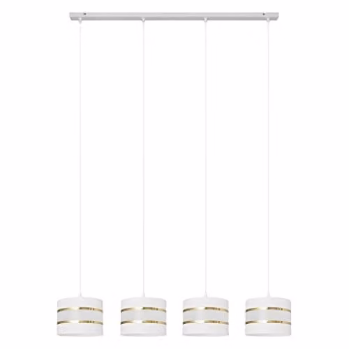 Netlighting Helen Straight Bar Pendant Ceiling Light in White and Gold