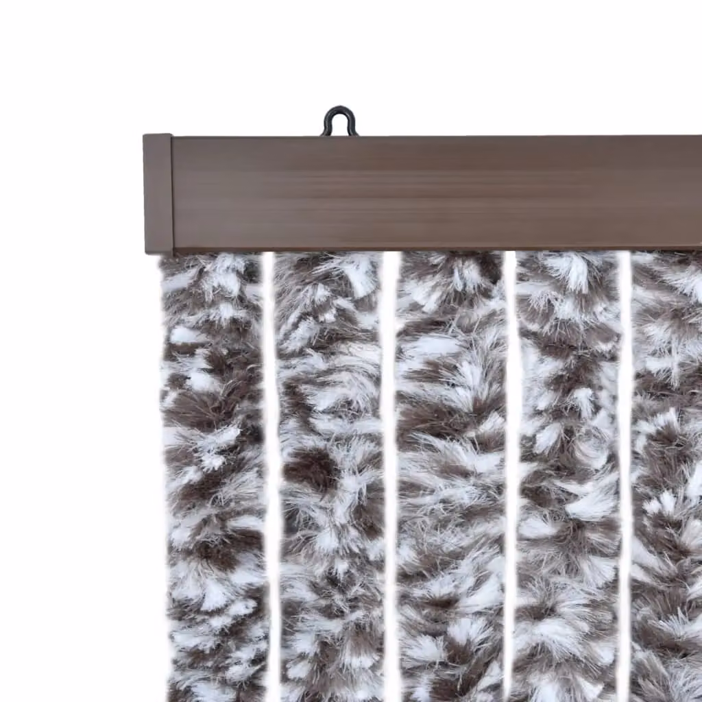 Berkfield Home Chenille Insect Curtain in Brown and Beige, W/H: 56 x 185 cm – 2