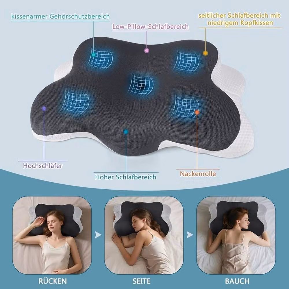 Kelvenix Black Orthopaedic Cervical Memory Foam Wedge Pillow for Adults – 4