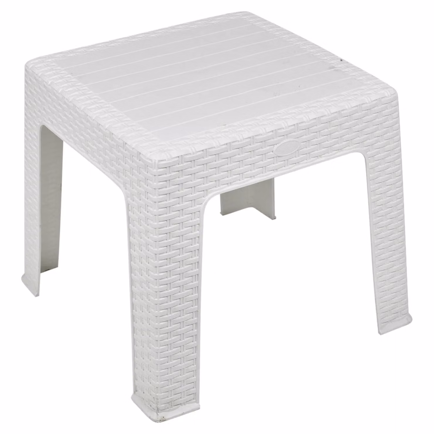 EONLION White Rattan Design Wicker Coffee Table for Garden and Patio, W/D/H: 43 x 43 x 41 cm – 2