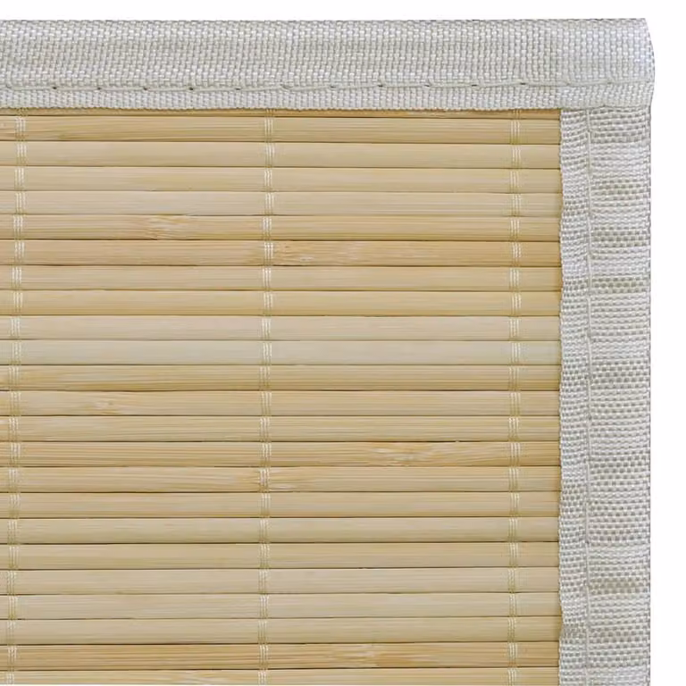 Berkfield Home Rectangular Natural Bamboo Rug in Beige, W: 80 cm, L: 200 cm
