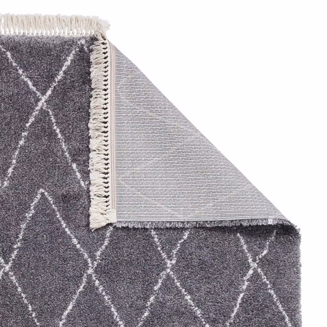 The Rug Shop UK Grey Checked Modern Machine Woven Kilim Area Rug W: 200 cm, D: 290 cm – 3