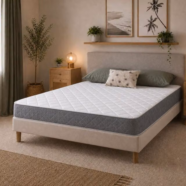 Starlight Beds Essentials Jump n Tac Hybrid Memory Foam Spring Mattress, Soft Feel, White, W/D/H: 120 x 190 x 18 cm – 1