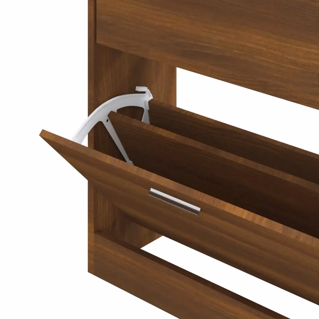 Berkfield Home Modern Shoe Cabinet in Brown Oak, W/D/H: 63 x 24 x 81 cm – 3