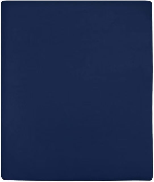 Berkfield Home Navy Blue Cotton Jersey Fitted Sheet W/D/H: 90 x 200 cm