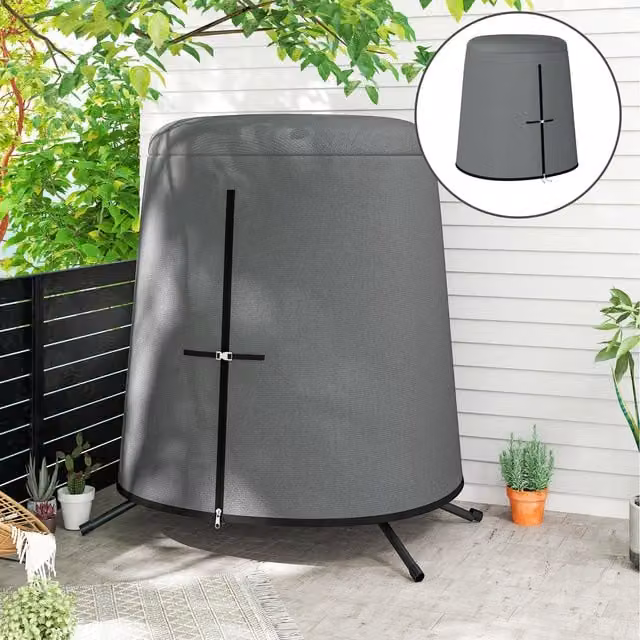 Outsunny Grey Water-Repellent Hanging Egg Chair Cover, W: 196 cm