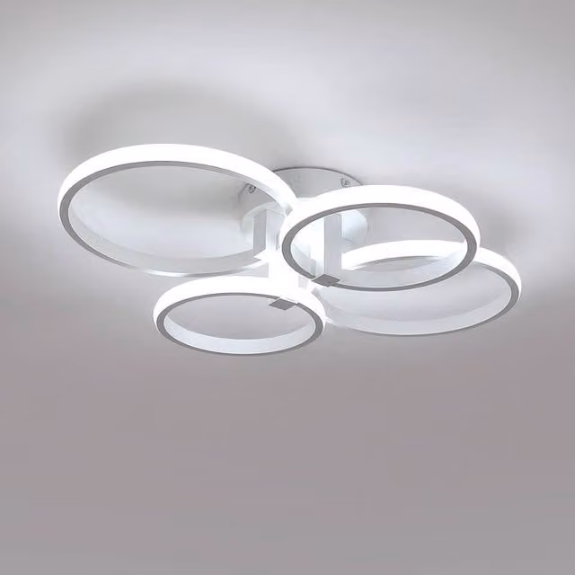 Pheashine Modern Round LED Ceiling Light, 48W, Cool White, White