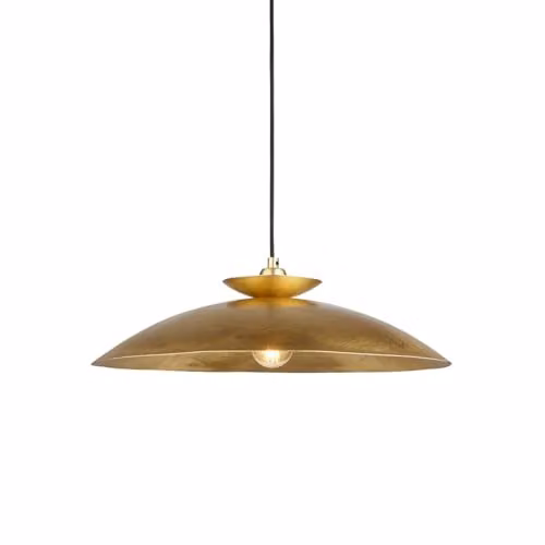 Merano Livorno Dome Pendant Ceiling Light in Hammered Brass – 1