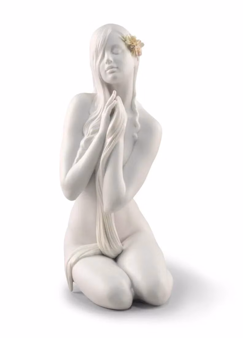 Lladró Inner Peace Woman Porcelain Figurine in White