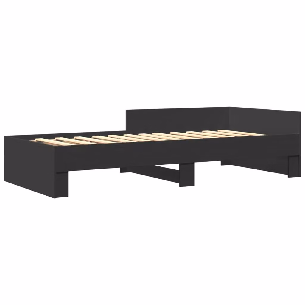 Berkfield Home Small Single Bed Frame in Black, Engineered Wood, W: 75 cm, L: 190 cm – 2