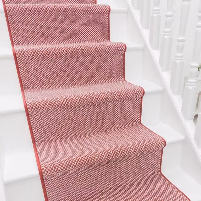 runrug Hazy Stair Runner Carpet in Red, W: 60 cm, L: 450 cm – 1