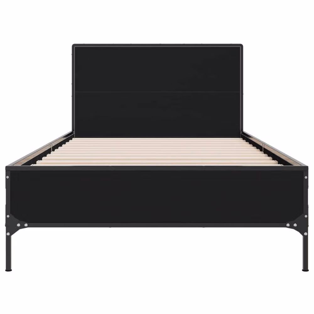 Berkfield Home Durable Single Bed Frame in Black, W/D/H: 90 x 190 cm – 4