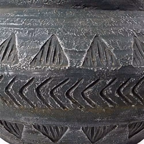 Leaf Design UK Gliese Triangle Planter, Grey Fibreglass, Diameter: 21 cm, Height: 40 cm – 3