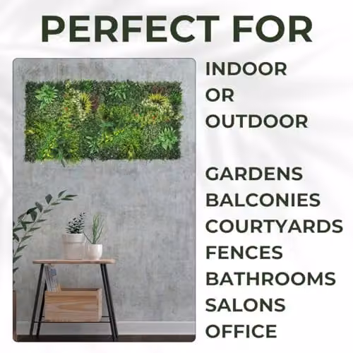 Ark Mat Lush Lonsdale Artificial Plant Wall Panel, Green, W: 100 cm, H: 100 cm – 5