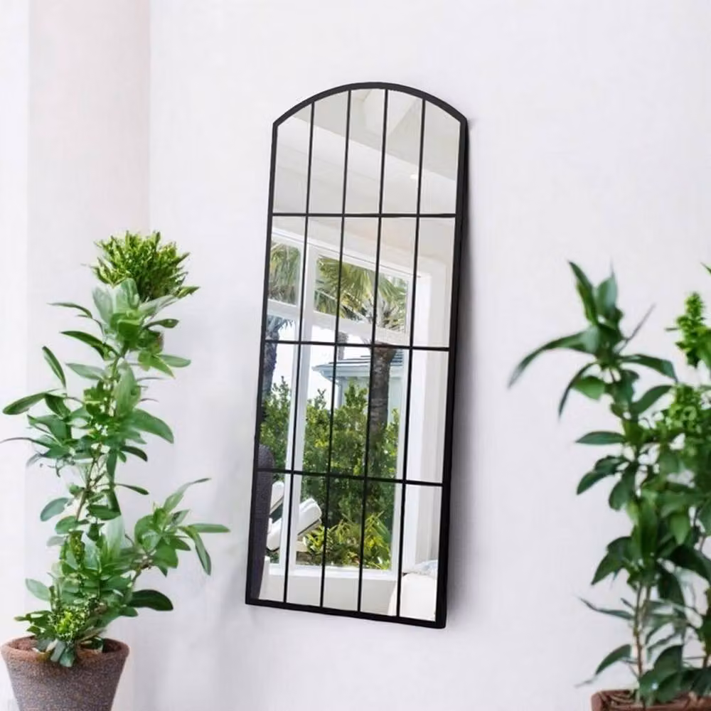 Minster Decorative Vintage Garden Wall Mirror in Black Metal, W: 75 cm, H: 170 cm – 2