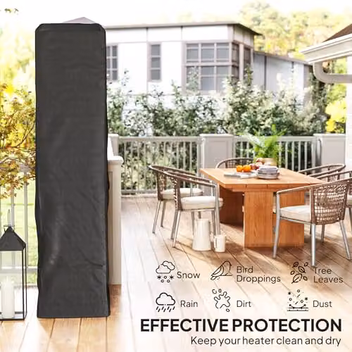 Outsunny Heavy Duty Black Polyester Gas Pyramid Patio Heater Cover – 4