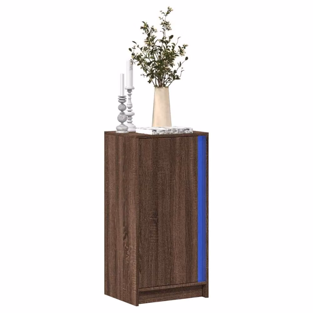 Berkfield Home Modern Brown Oak Sideboard with Integrated LED Lighting, W/D/H: 42.5 x 34 x 85 cm – 2