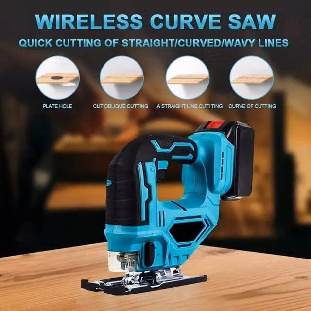 SPETLEK 21V Cordless Electric Jigsaw for Woodworking in Blue – 1