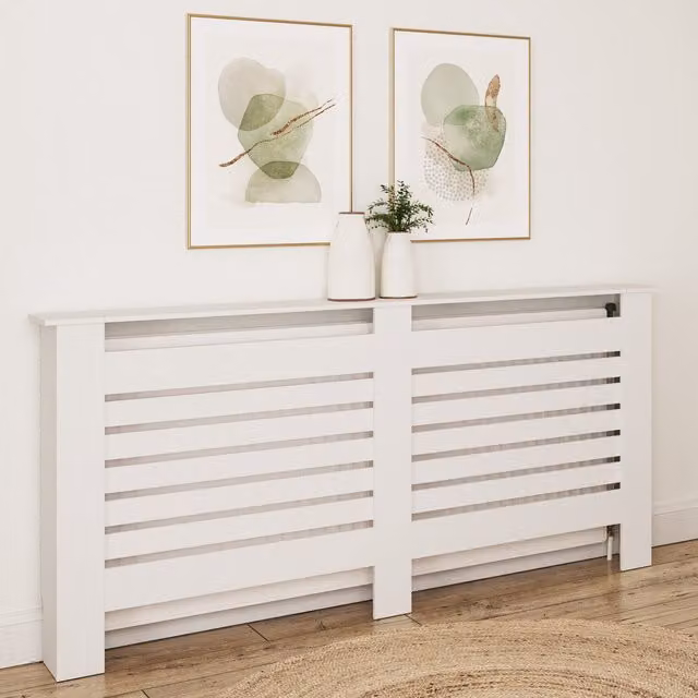 GFW Cleo Radiator Cover in White, Width: 172 cm
