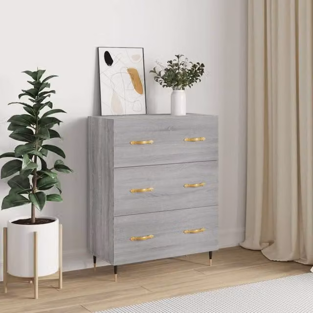 Berkfield Home Grey Sonoma Sideboard in Engineered Wood, W/D/H: 69.5 x 34 x 90 cm – 1