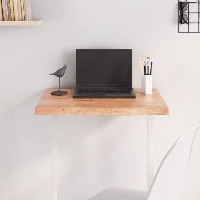 Berkfield Home Table Top Light Brown Treated Solid Wood Oak W: 60 cm, D: 40 cm, H: 2-4 cm