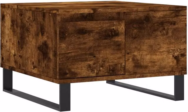 Berkfield Home Modern Square Coffee Table in Smoked Oak Brown, W/D/H: 55 x 55 x 36.5 cm – 1
