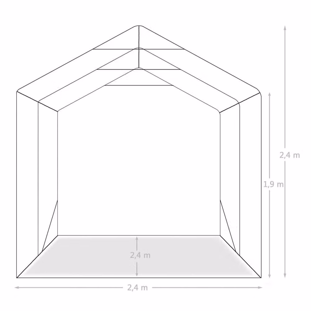 Berkfield Home Durable PVC Gable Garage Tent in Green, W/D/H: 240 x 240 x 240 cm – 7