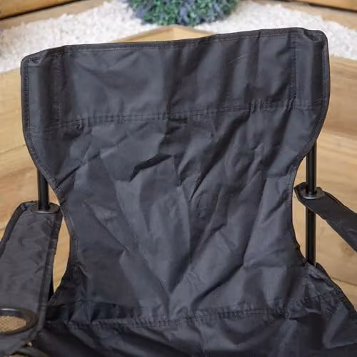 Samuel ALEXANDER Black Lightweight Foldable Canvas Outdoor Chair with Cup Holder and Armrests – 4