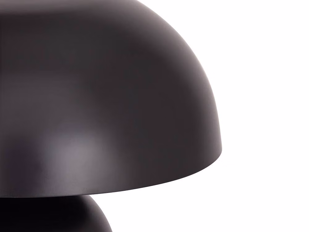 Vente-unique Sidney Mushroom Metal Table Lamp in Black and Gold/Brass, D: 31 cm, H: 25 cm – 3