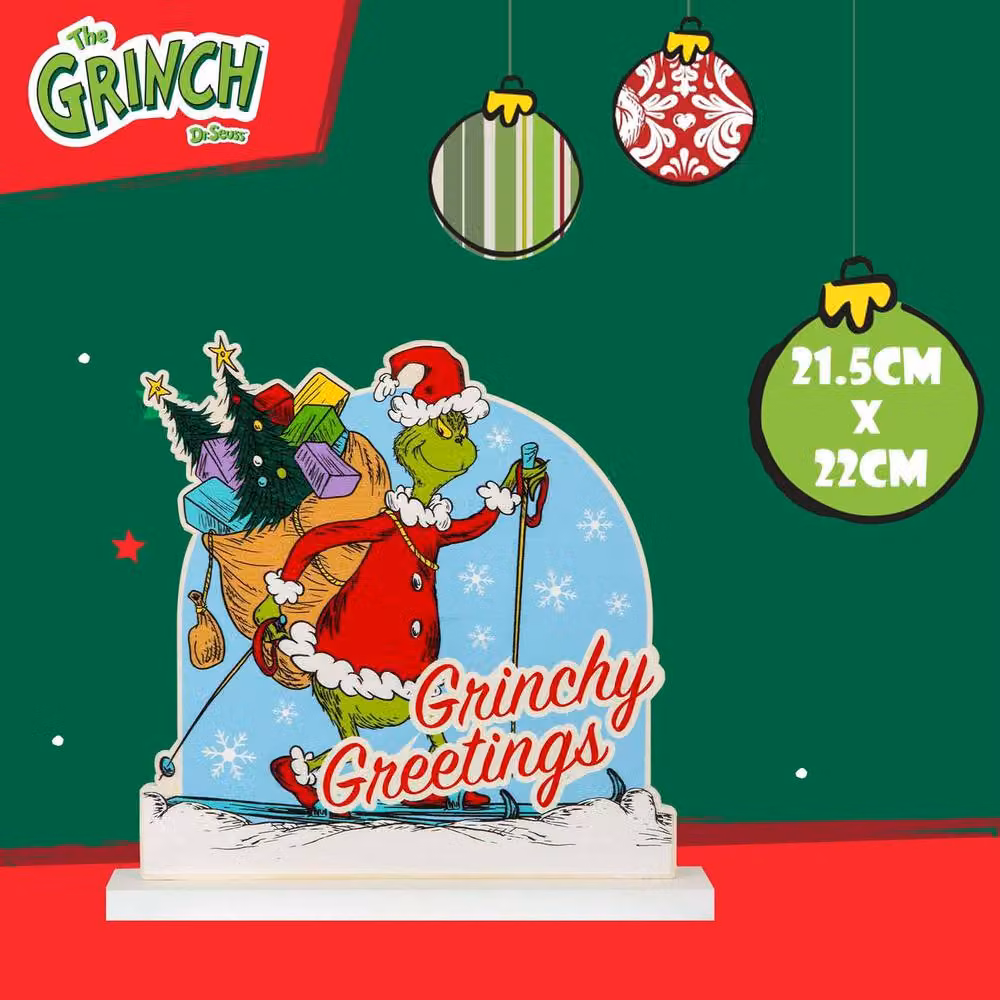 VFM e-Store Grinch 3D Christmas Tabletop Decoration, Green and Multicolour, W: 21.5 cm, H: 21.5 cm – 2