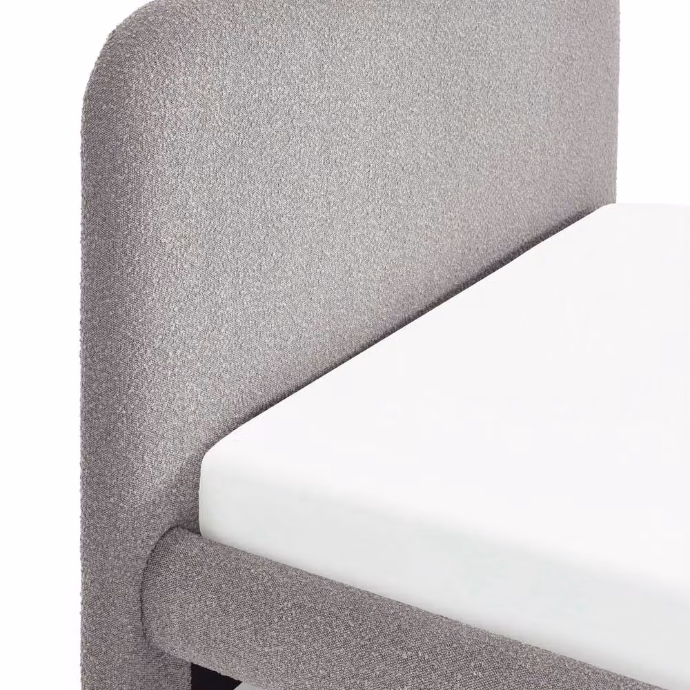 Cheshire Valley Double Upholstered Bed in Grey Boucle, W/D/H: 135 x 140 x 200 cm – 3