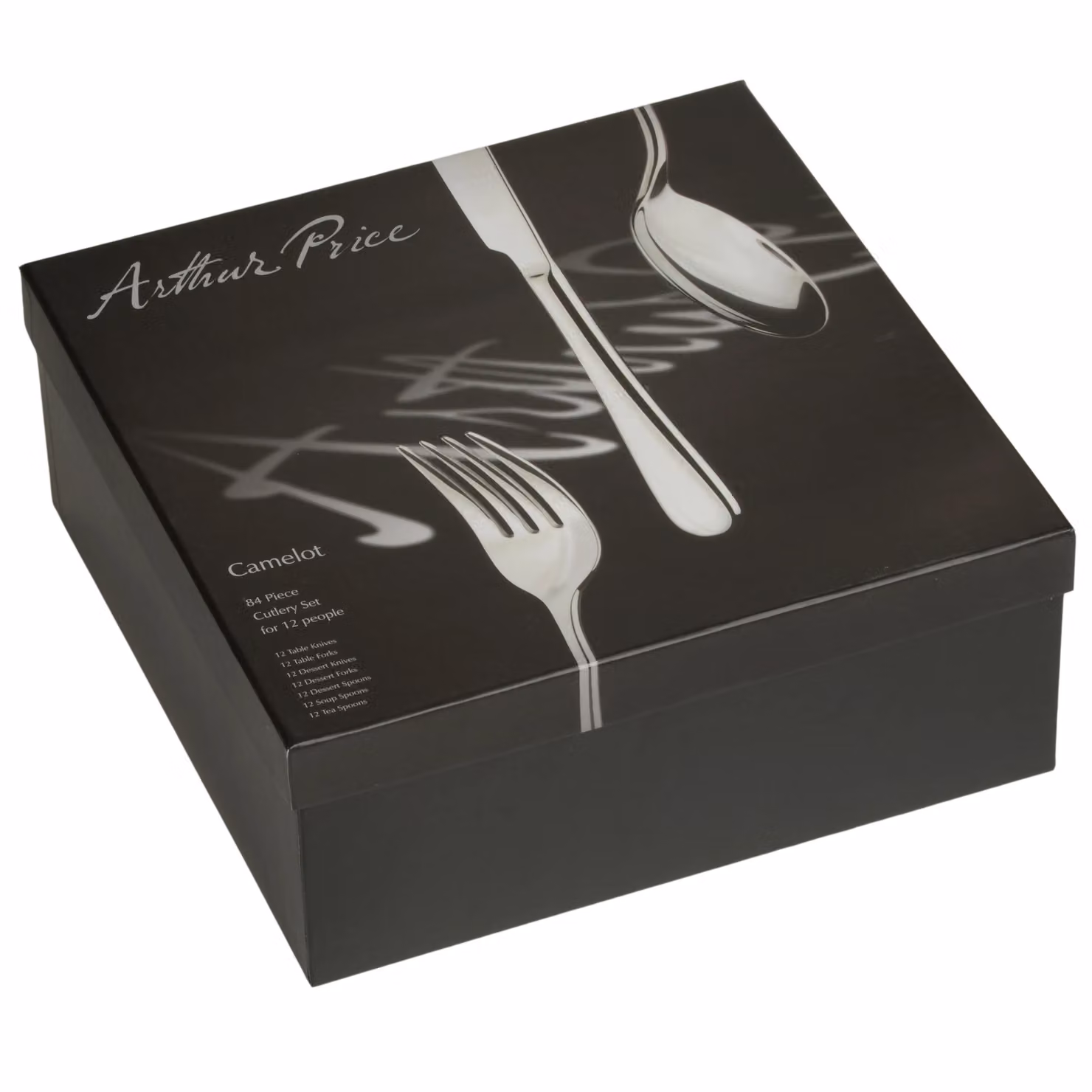 Arthur Price Signature Camelot 84 Piece Stainless Steel Cutlery Set for 12 People in Silver – 3