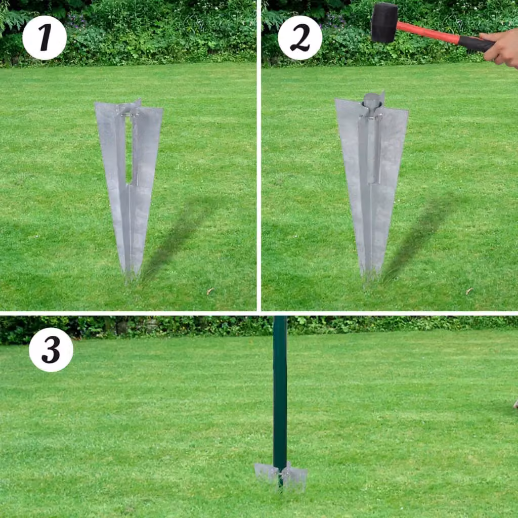Berkfield Home Euro Fence Green PVC-Coated Steel In-Ground U-Profile Fence, W: 10 m, H: 1.5 m – 3