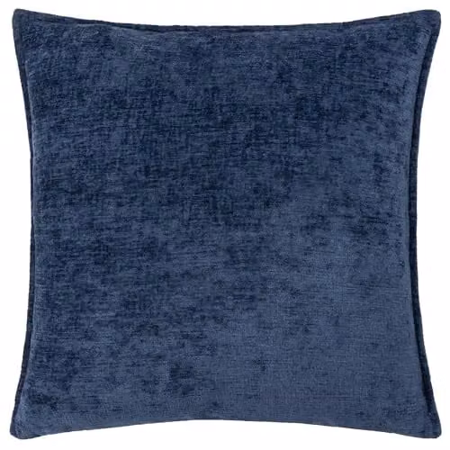 Riva Home Buxton Square Reversible Blue Polyester Filled Cushion, 50 x 50 cm
