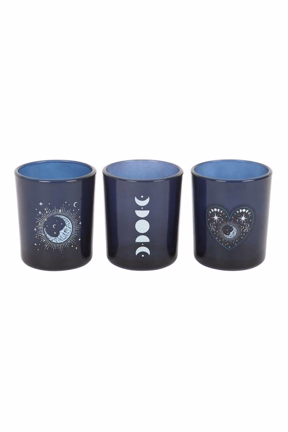 KDMD Set of 3 Blue Glass Round Votive and Tealight Candle Holders – 2