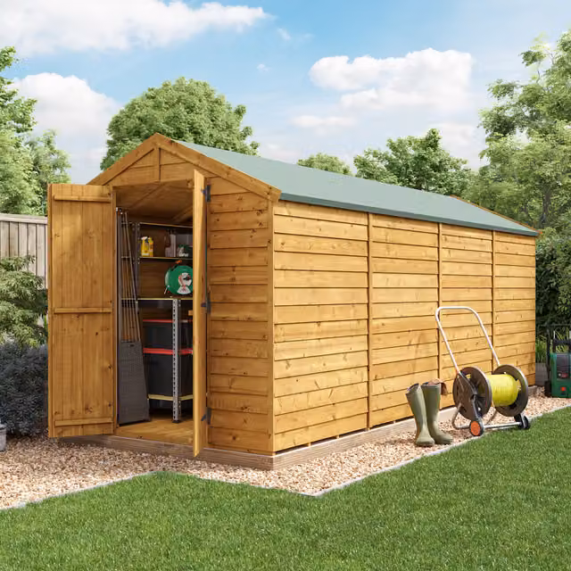 BillyOh Keeper Overlap Apex Wooden Shed in Brown