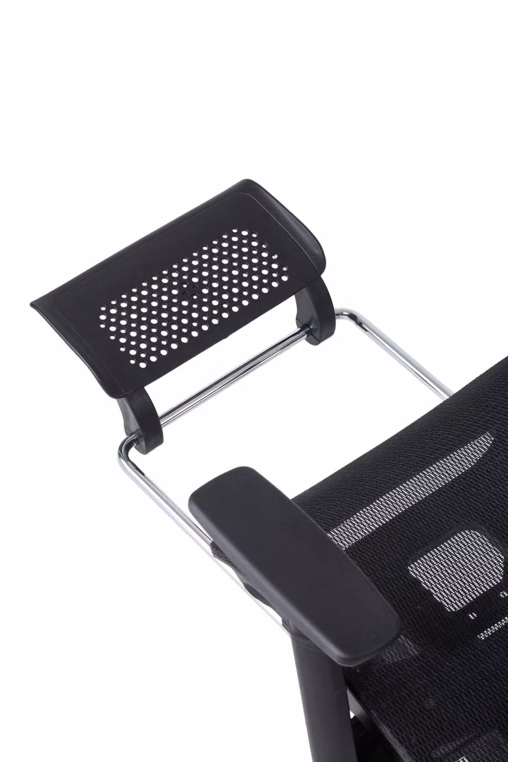 Living and Home Modern Black Fabric Height Adjustable Swivel Task Office Chair with Headrest and Armrests – 6
