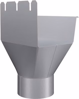 Lindab Rectangular Galvanised Steel Gutter Outlet in Silver Metallic