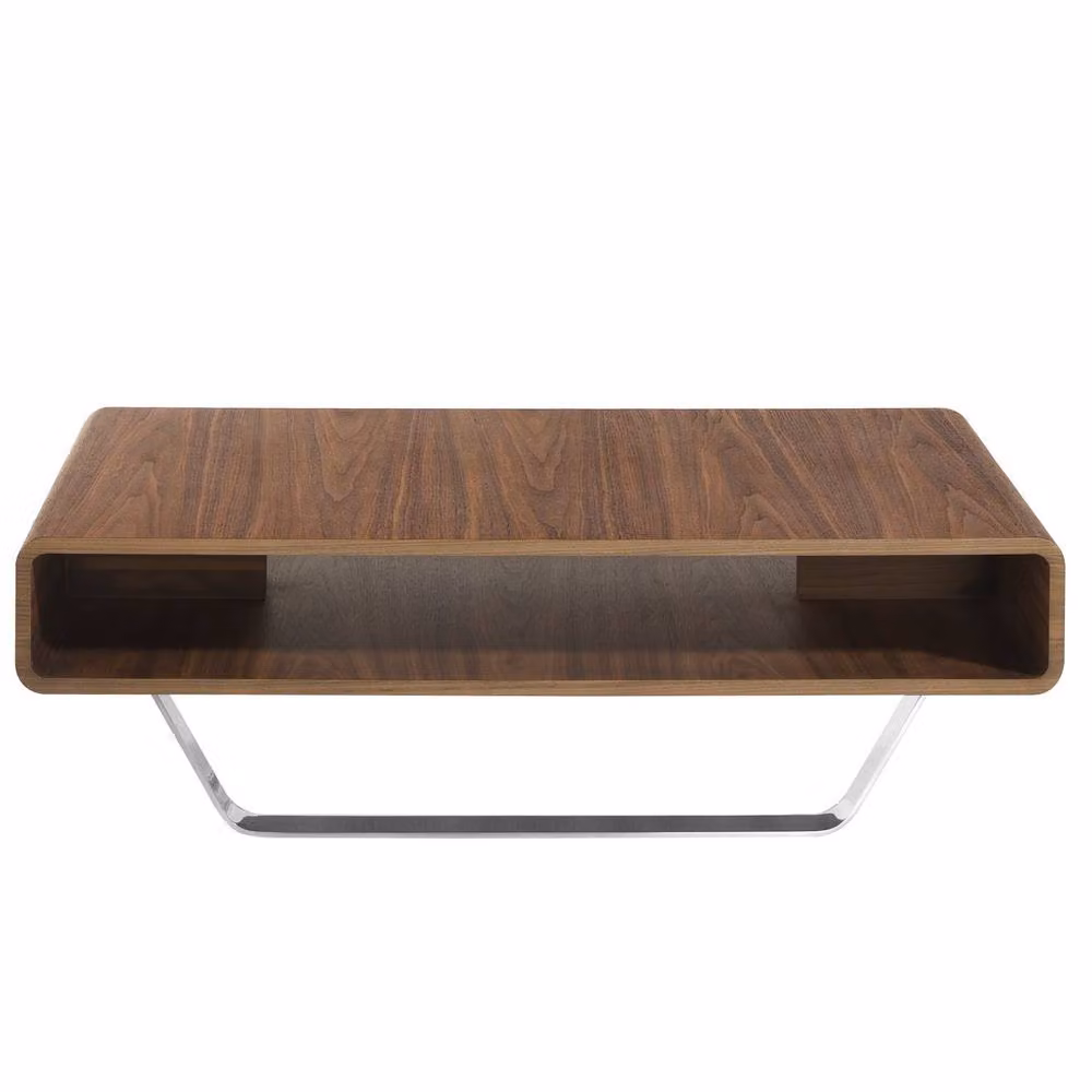 Angel Cerda Rectangular Walnut Veneer Coffee Table in Brown, W: 120 cm, D: 60 cm, H: 36 cm – 2