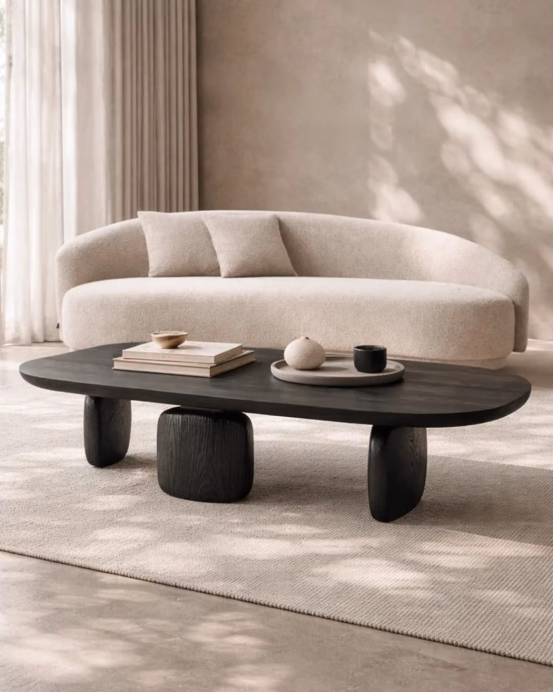 Tommy Franks Underline Oval Coffee Table in Black Oak