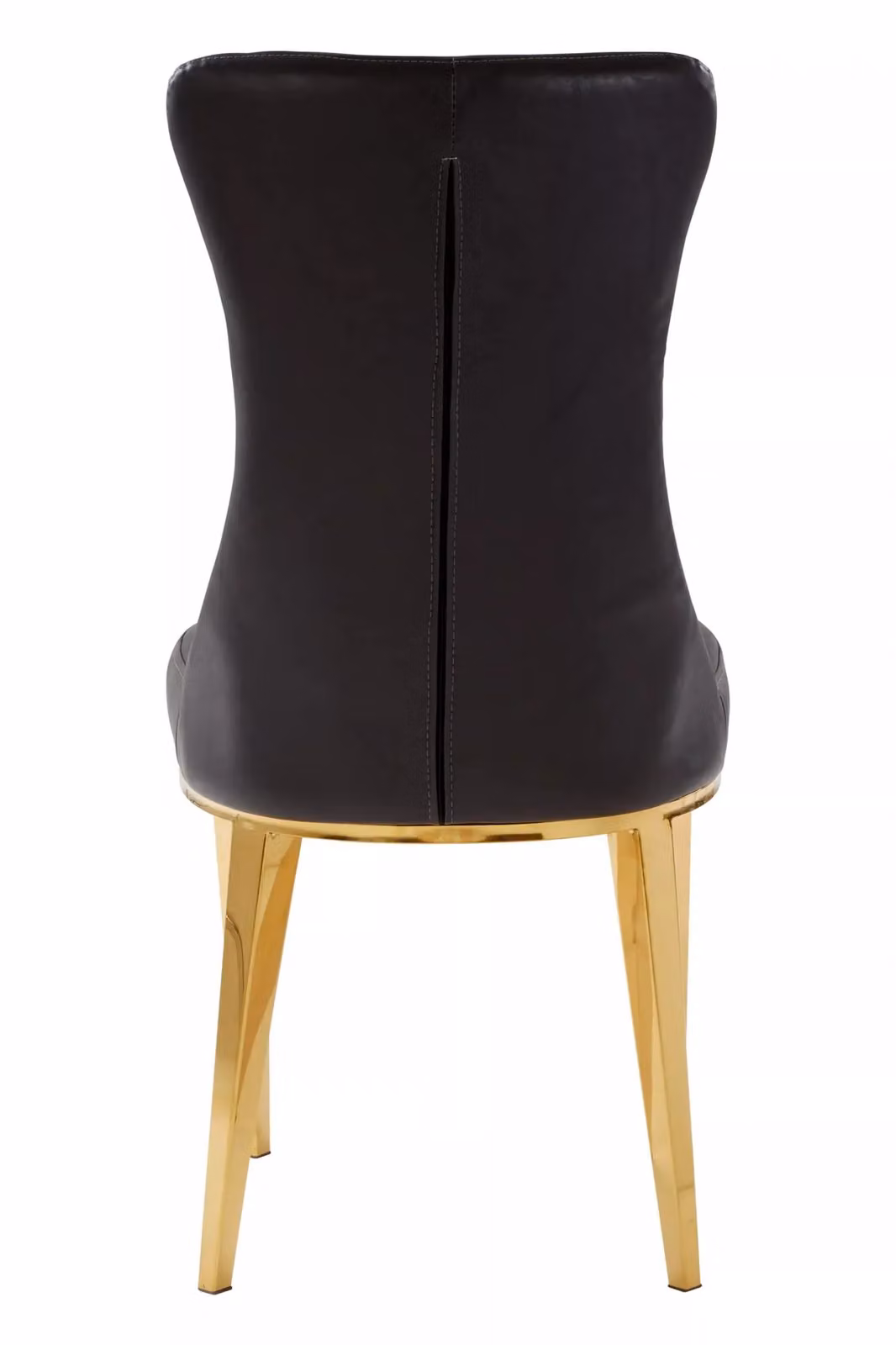 Orsina Black Leather Dining Chair with Gold Metal Frame – 4
