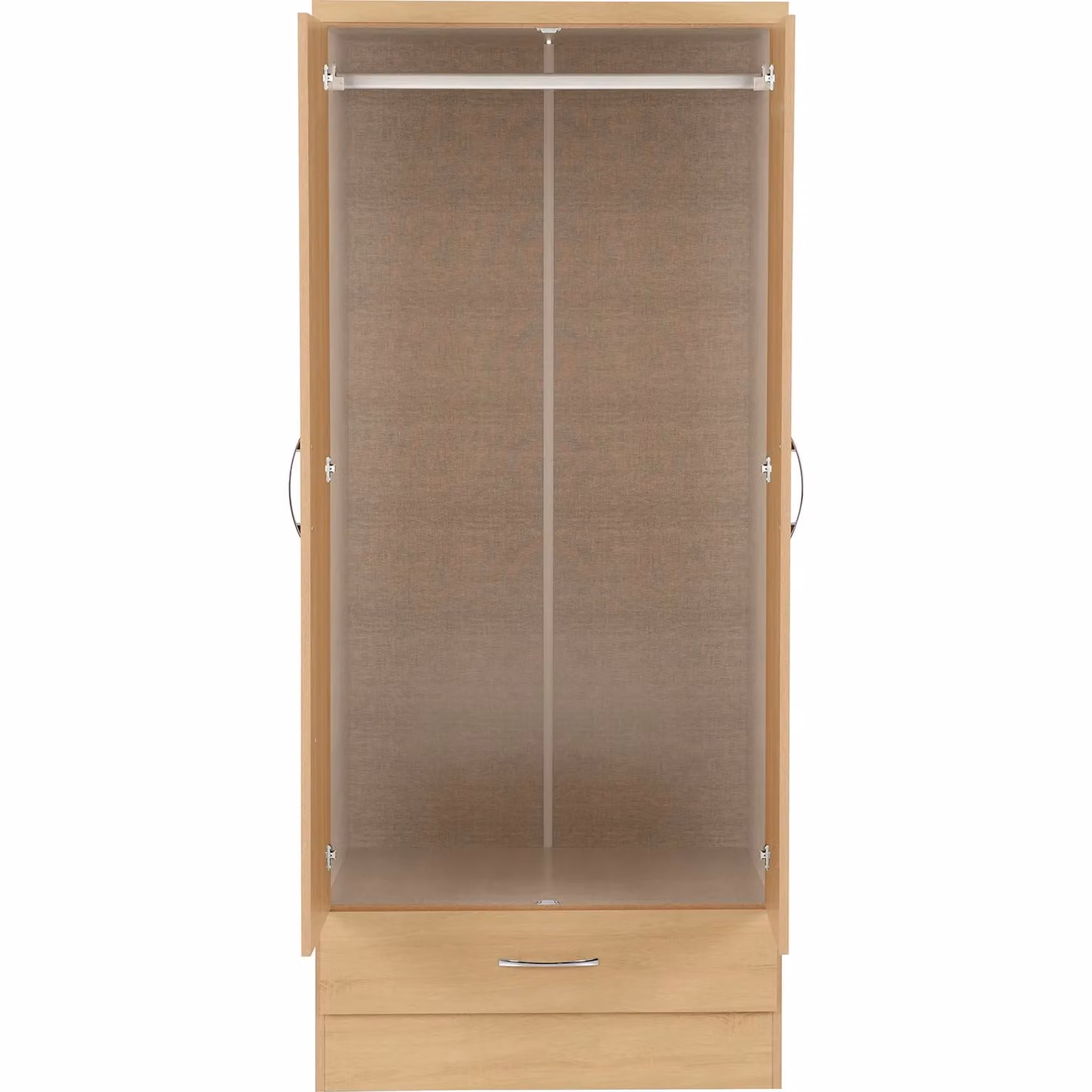 Seconique Nevada 2 Door 1 Drawer Wardrobe in Oak Effect – 3
