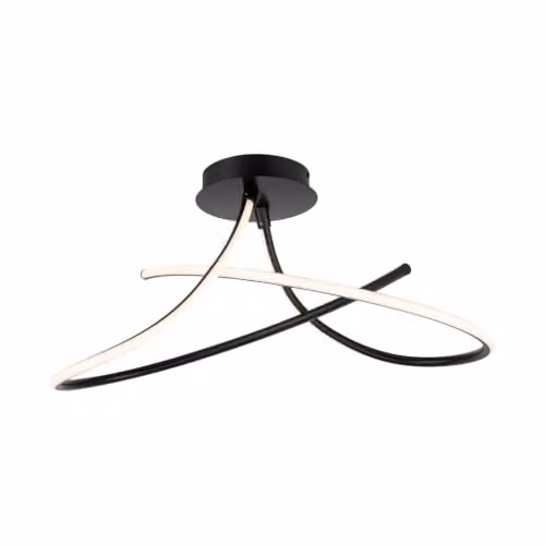 Cosylyte Carter 2 LED Curved Ceiling Light, Matt Black, 3-Step Dimmable, 3000K Neutral White, 3650lm, W/D/H: 60 x 30 x 30 cm – 1
