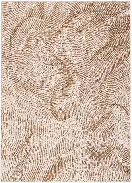 DKNY Central Park West Cep01 Abstract Modern Rug in Beige and Brown, W: 240 cm, D: 300 cm – 1
